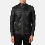 New Men Mack Black Racing Motorbike Riding Leather Biker Jacket