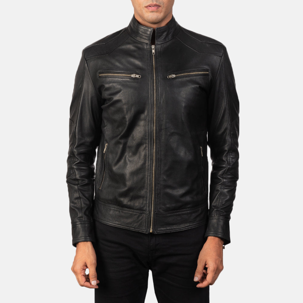 New Men Mack Black Racing Motorbike Riding Leather Biker Jacket