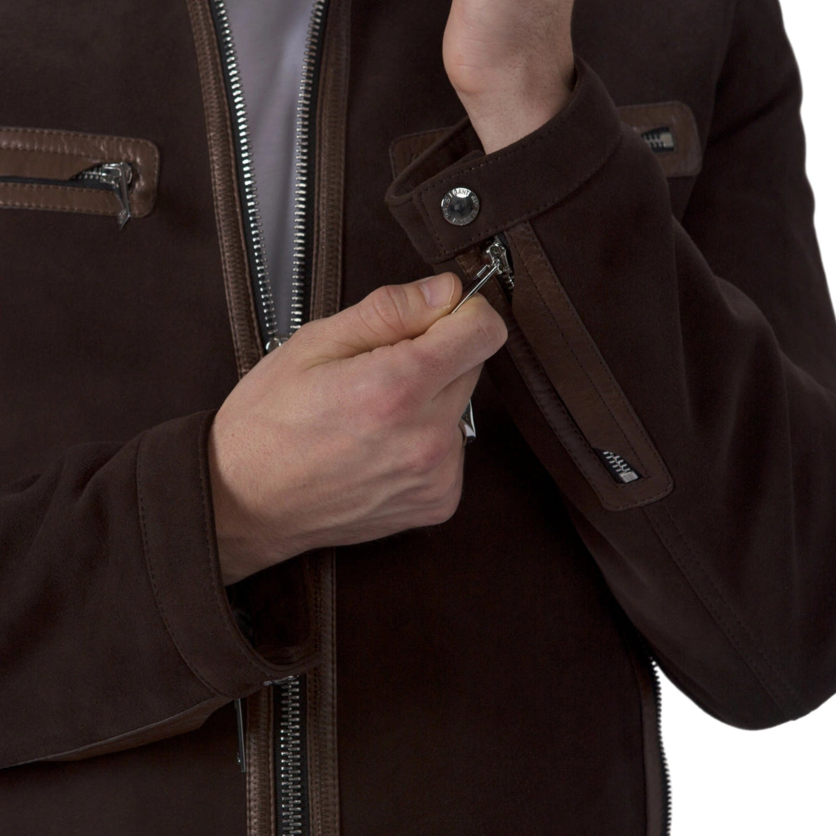 Men's Suede Leather Jacket Cafe Racer Jacket