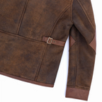 Lambskin Shearling Rancher Biker Jacket Brown