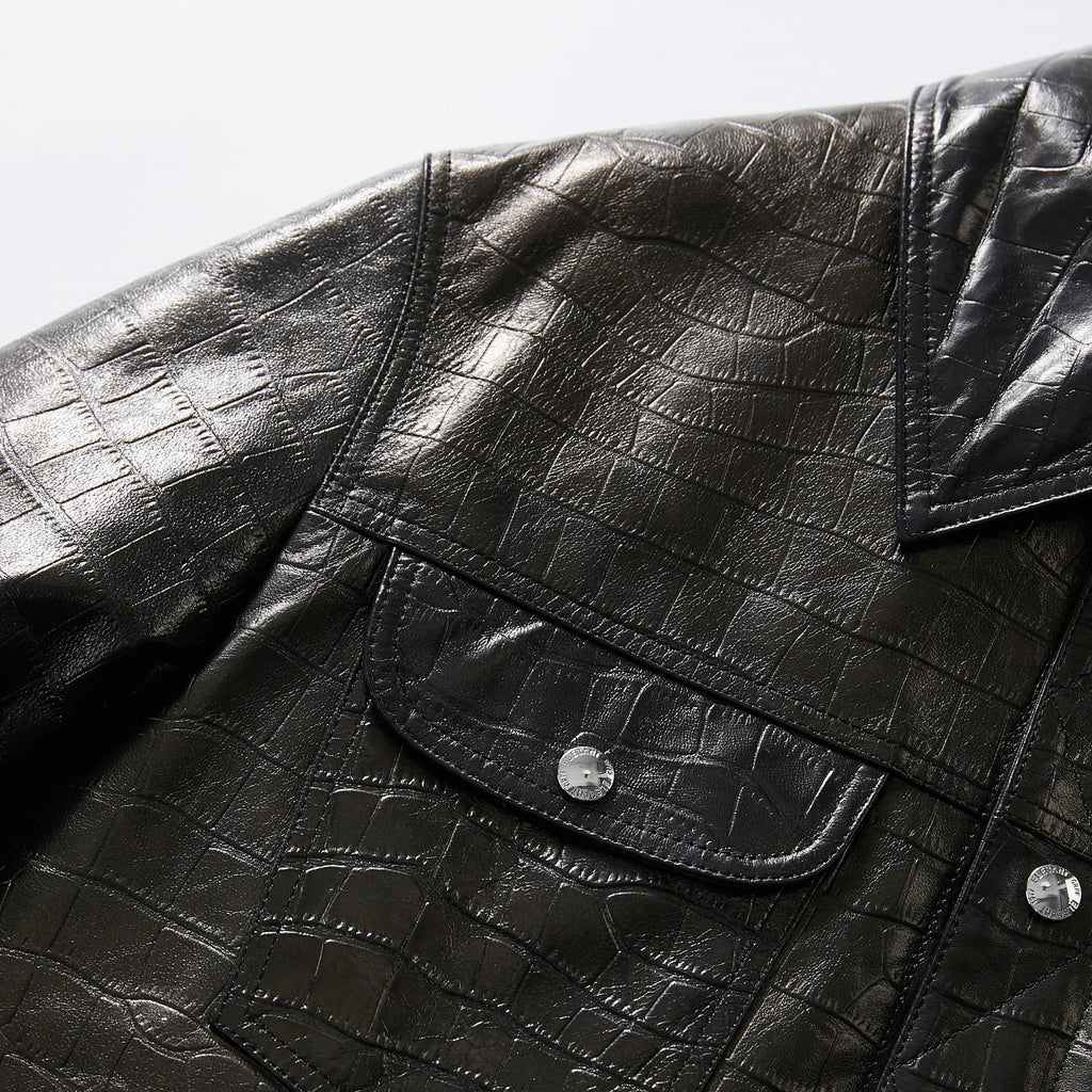 Men's 100% Goatskin Quilted Bomber Leather Motorcycle Jacket