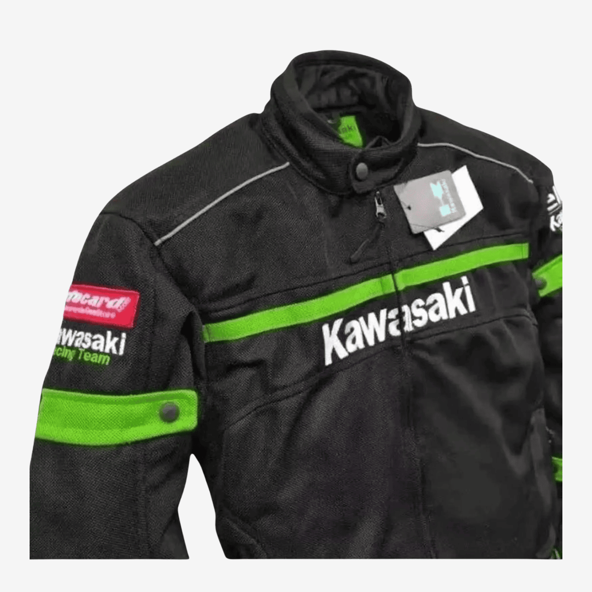 Kawasaki Black Mesh Motorcycle Jacket – Breathable Windproof Design