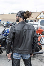 Hot Leathers Men's Lockstep Leather Motorcycle Jacket - JKM1028