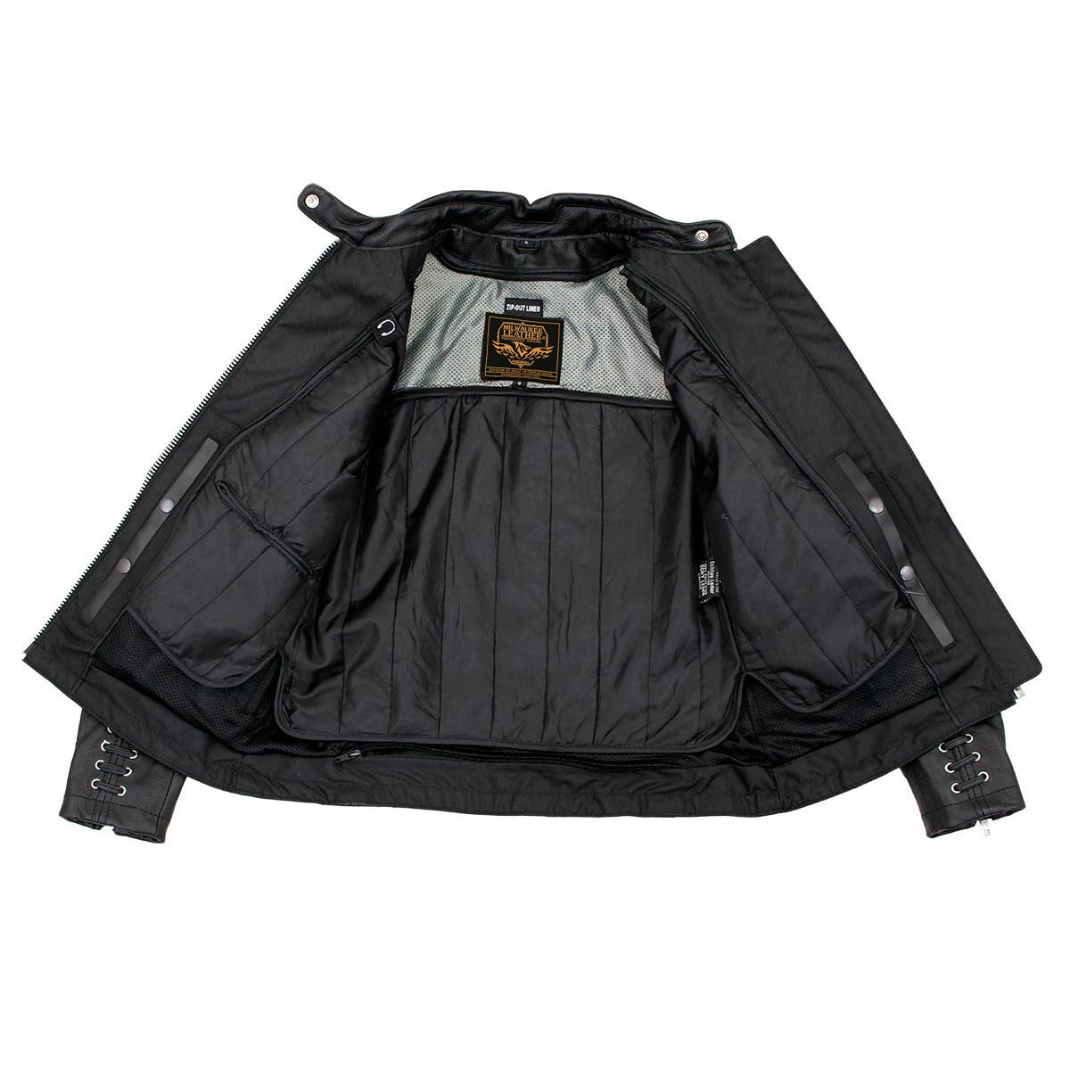 Milwaukee Leather LKL27007 Women's Premium Black Motorcycle Riders Leather Jacket w/ Zip-Out Liner
