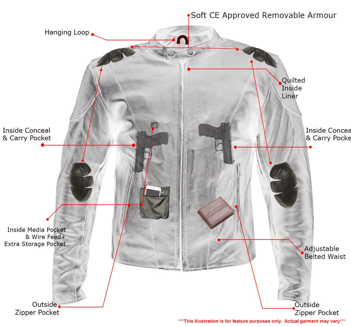 Milwaukee Leather Men's Premium Black Leather Motorcycle Riders Jacket with CE Armor Protection - LKM17003