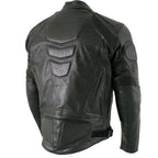 Milwaukee Leather Men's Premium Black Leather Racer Style Motorcycle Jacket with CE Armor - LKM17005