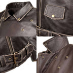 Milwaukee Leather Men's Live to Ride Classic Retro Brown Premium Leather CE Armored Motorcycle Jacket - Side Lace - LKM1707