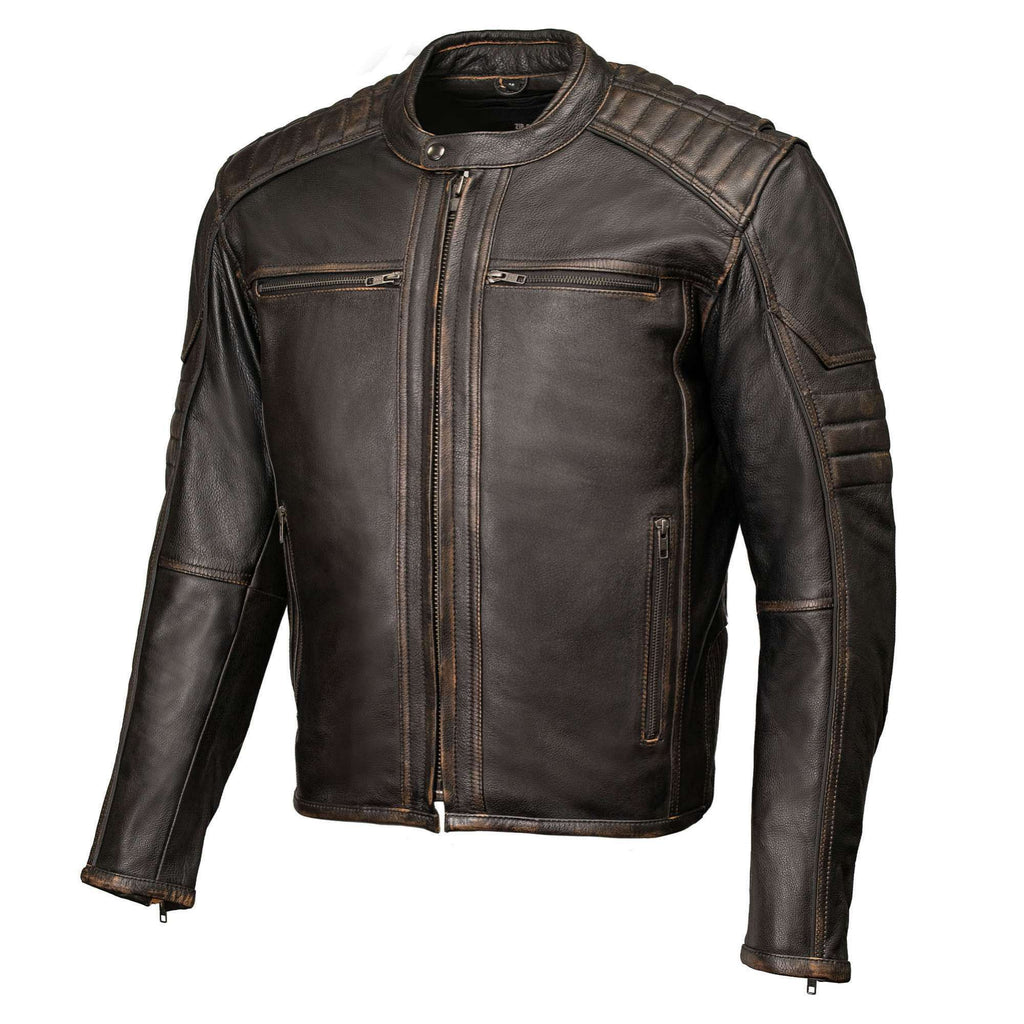 MMCC Men's Anarchy Brown Leather Motorcycle Jacket - MMC10004