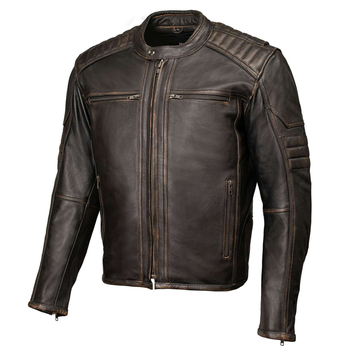 MMCC Men's Anarchy Brown Leather Motorcycle Jacket - MMC10004