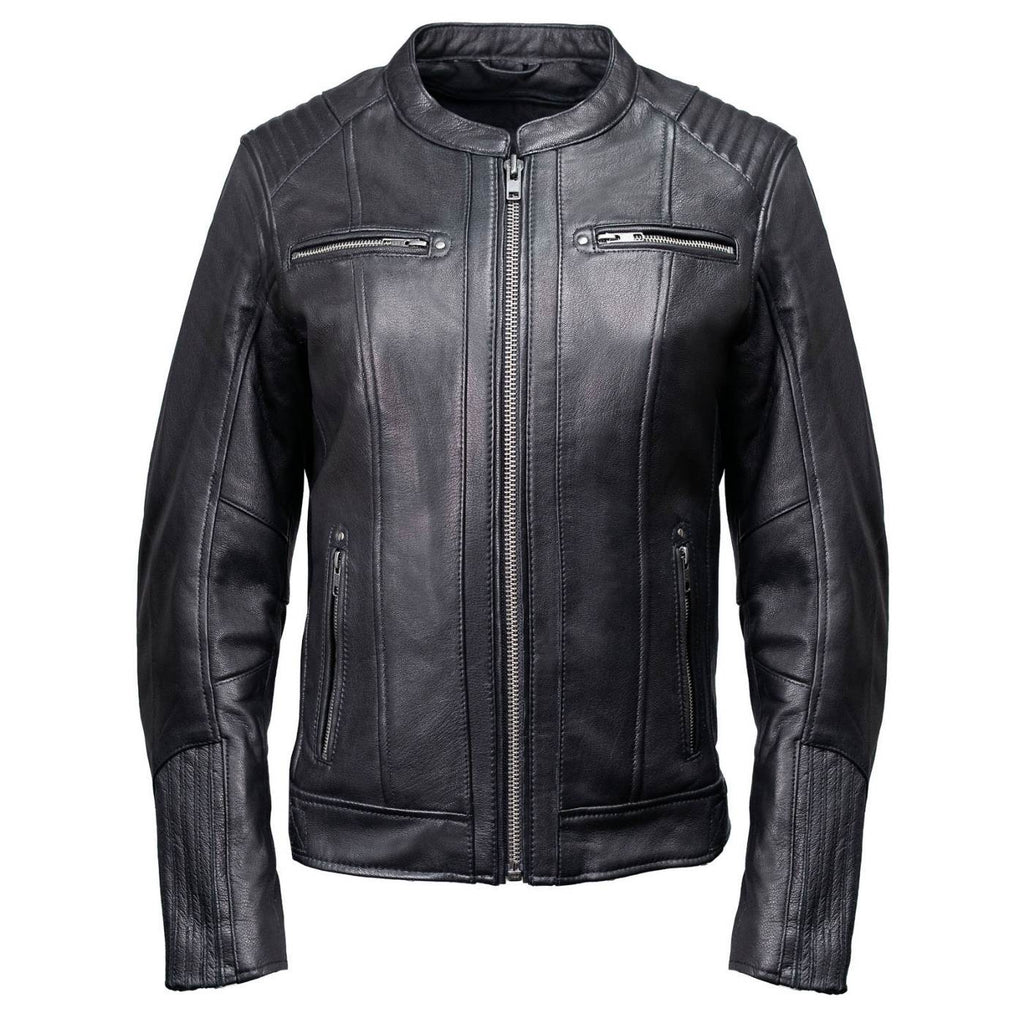 MMCC Women's Rebel Black Leather Motorcycle Jacket - MMC20002