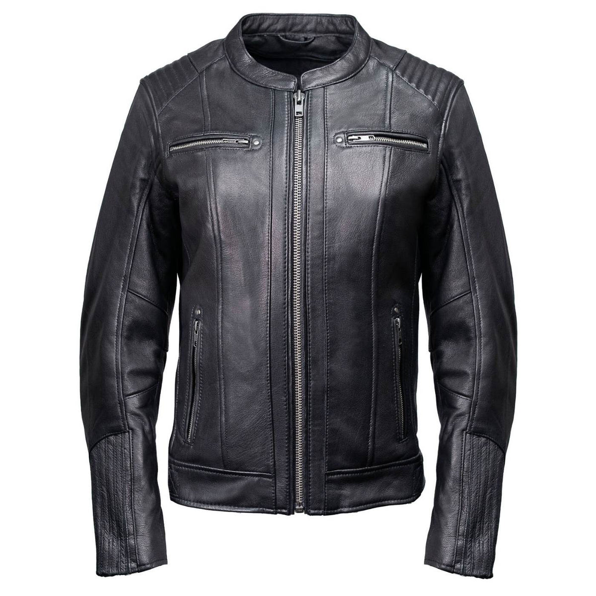 MMCC Women's Rebel Black Leather Motorcycle Jacket - MMC20002