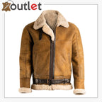 Men Brown B3 Shearling Leather Jacket