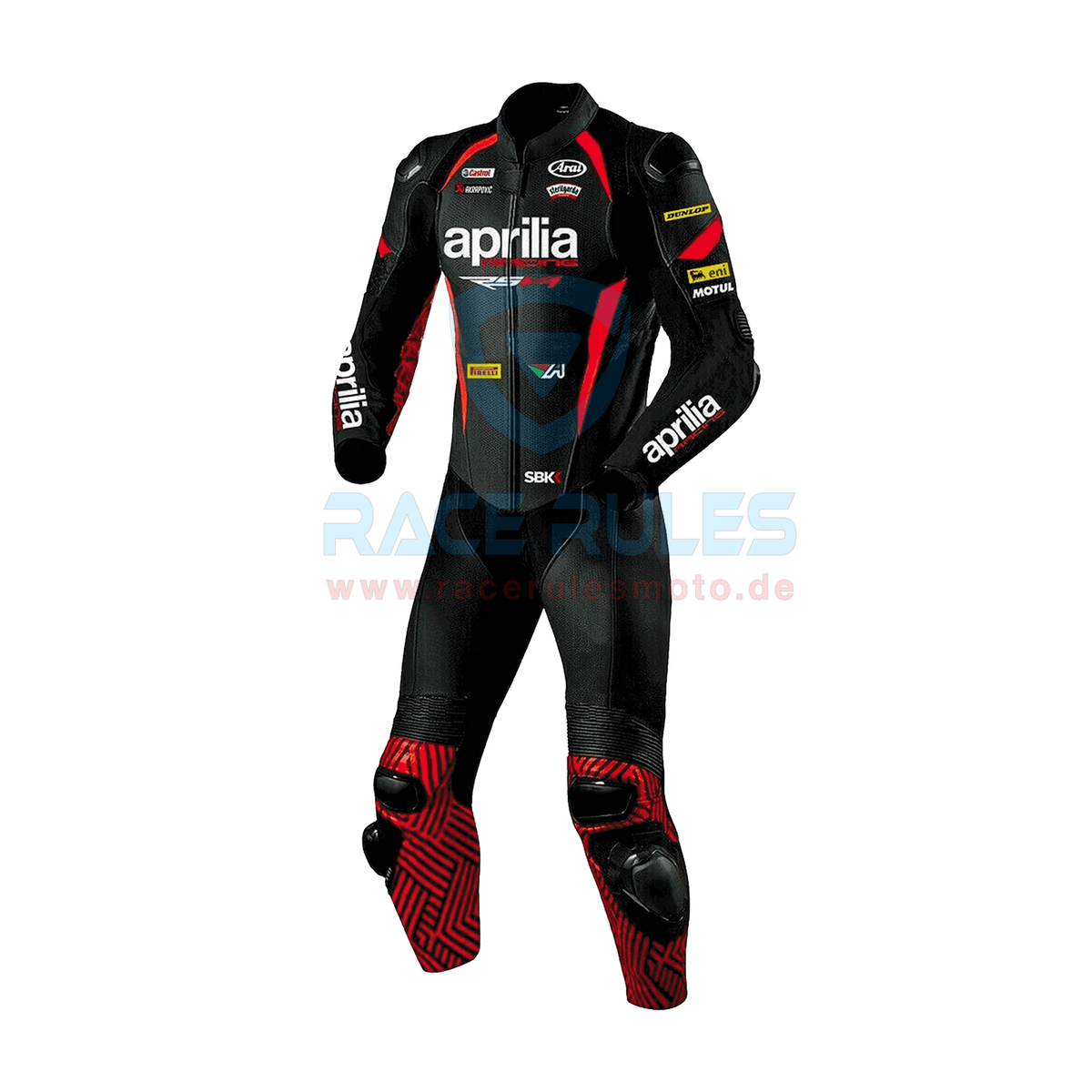Aprilia MotoGP Leather Motorbike Suit Gear for Men & Women | Ideal Gift for Bikers