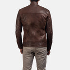 New Men Dark Brown Motorcycle Racing Biker Leather Jacket