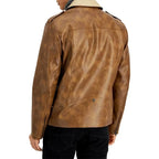 Mens Brown Asymmetric Jacket