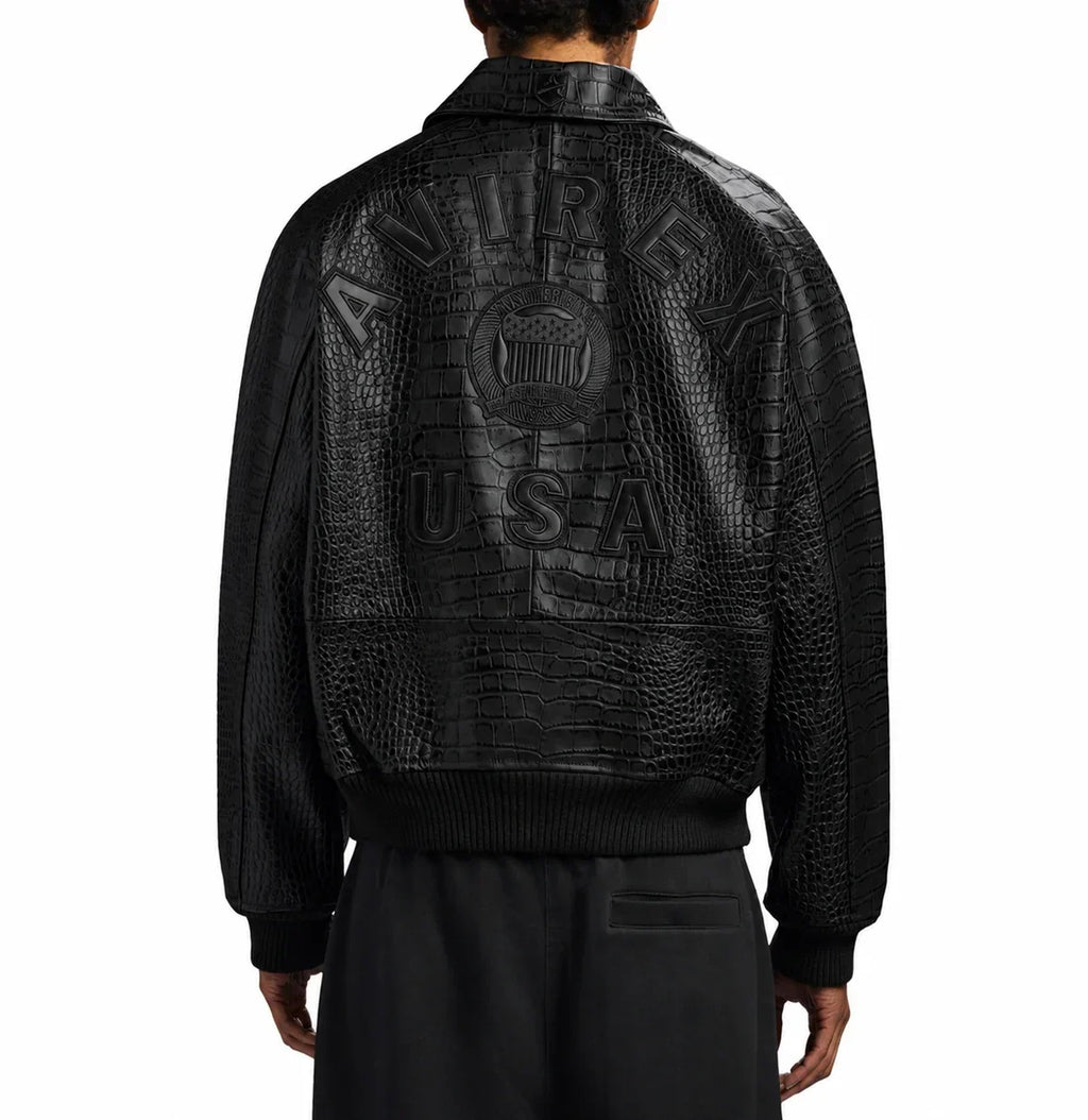 Men's Croc Avirex Icon Leather Jacket 2026