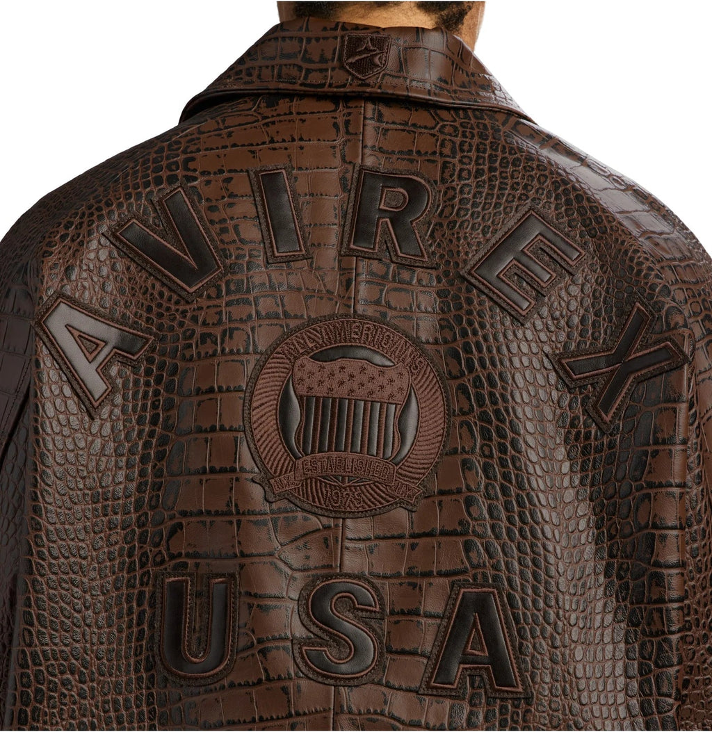 Men's Croc Avirex Icon Leather Jacket 2026