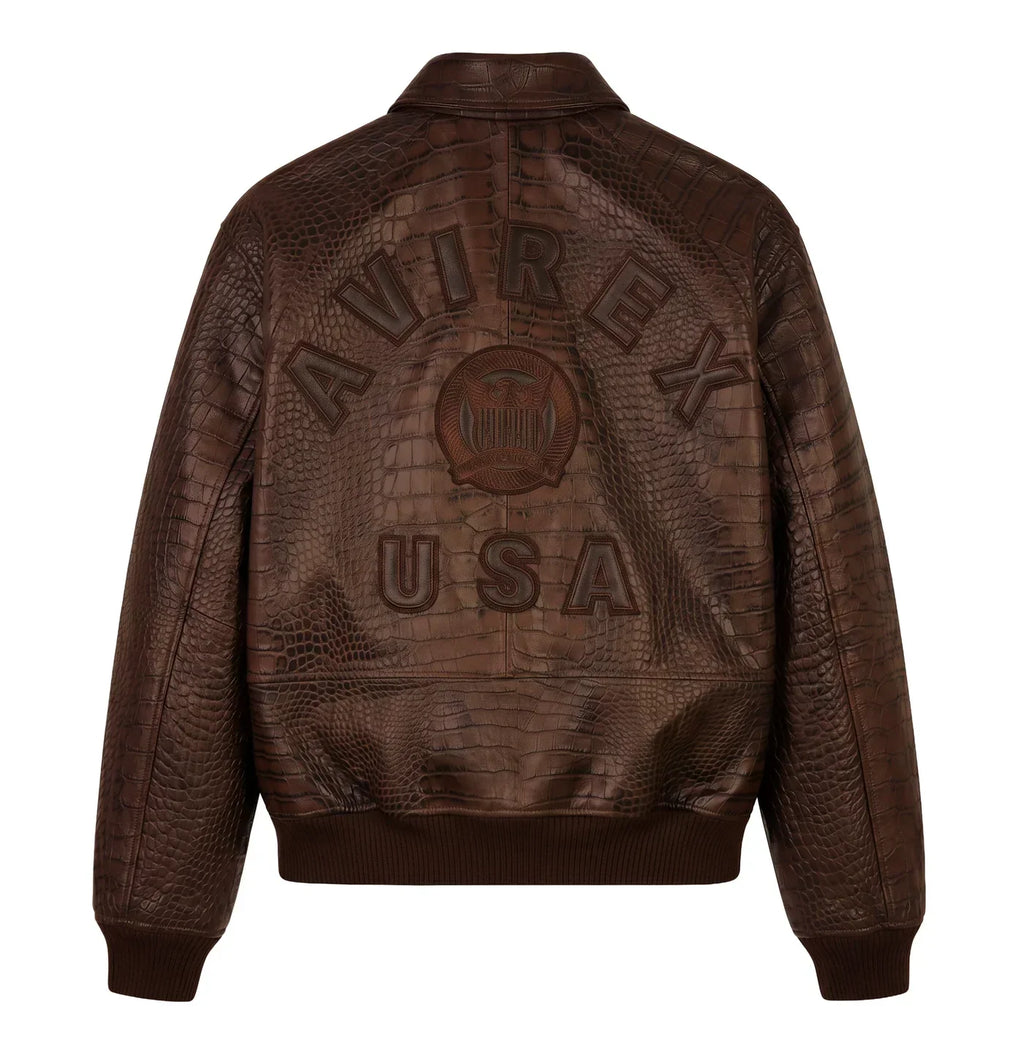 Men's Croc Avirex Icon Leather Jacket 2026