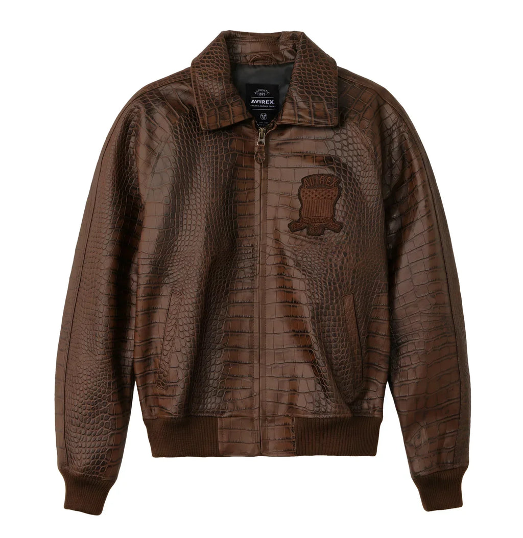 Men's Croc Avirex Icon Leather Jacket 2026
