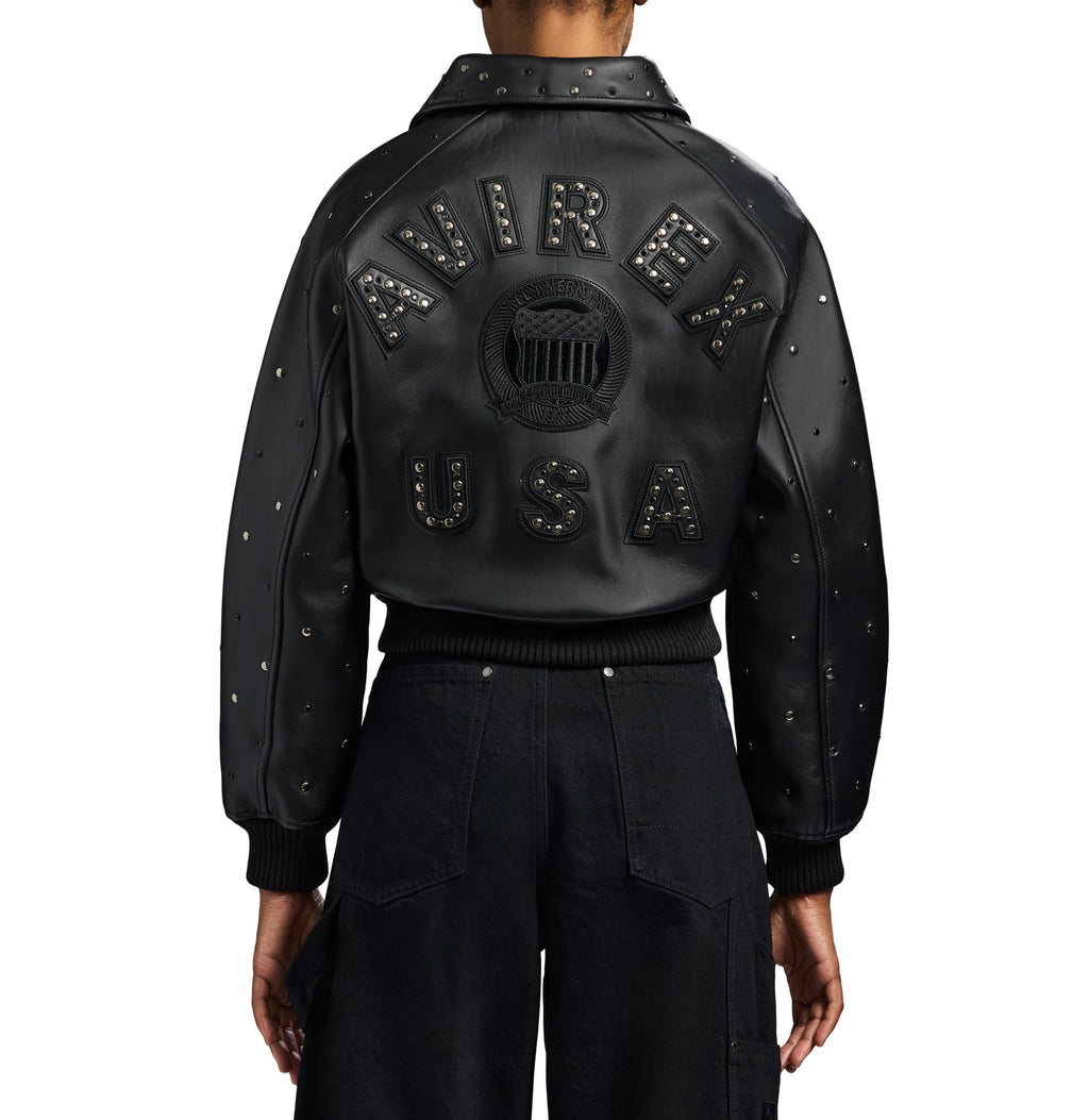CROPPED STUDDED ICON JACKET