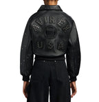 Women's Cropped Studded Icon Jacket