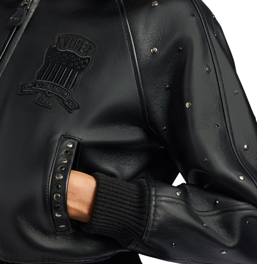 CROPPED STUDDED ICON JACKET