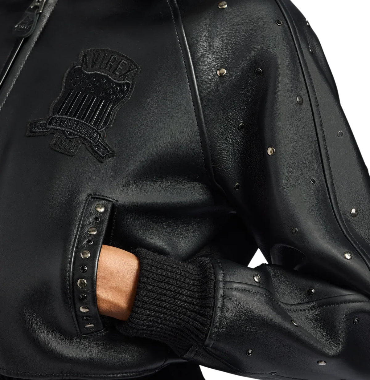 Women's Cropped Studded Icon Jacket