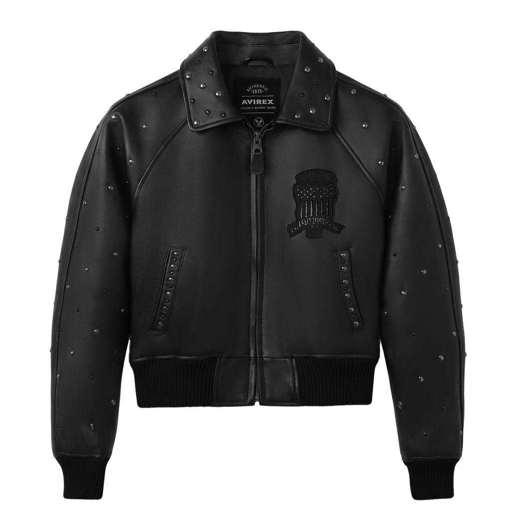 CROPPED STUDDED ICON JACKET