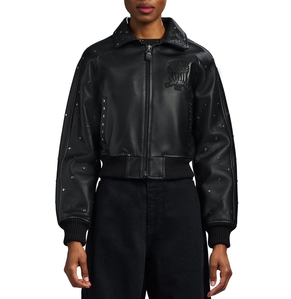 CROPPED STUDDED ICON JACKET