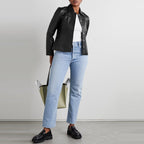 Women's Smooth Buttery Soft Black Leather Shirt