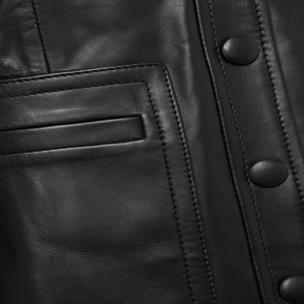 Women's Smooth Buttery Soft Black Leather Shirt