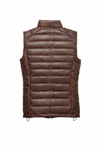 Brown Leather Men's Puffer Vest Jacket