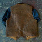 Men's Brown Sheepskin Waistcoat Leather Cowboy Vest