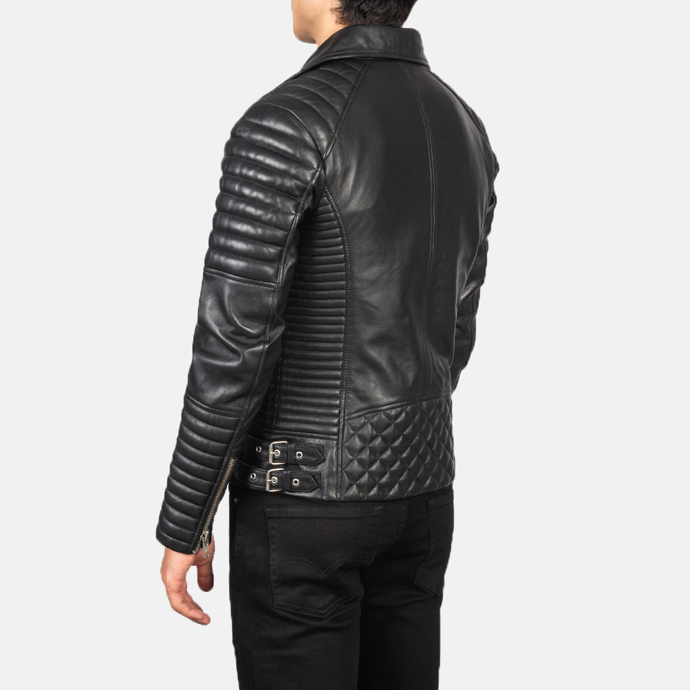 New Men Armand Black Moto Riding Motorbike Leather Biker Jacket