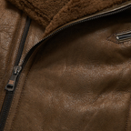 Men's B3 Real Brown Sheepskin Shearling Aviator Leather Bomber Flying Jacket