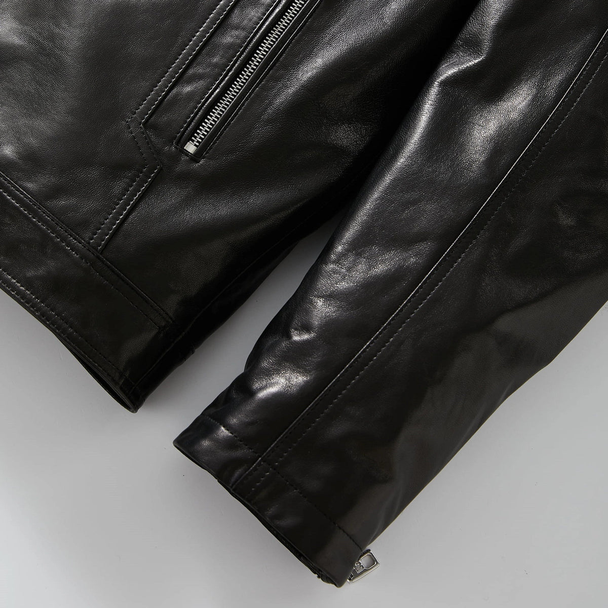 Men's 100% Goatskin Quilted Bomber Leather Motorcycle Jacket