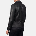 New Men Black Moto Racing Biker Leather Riding Jacket