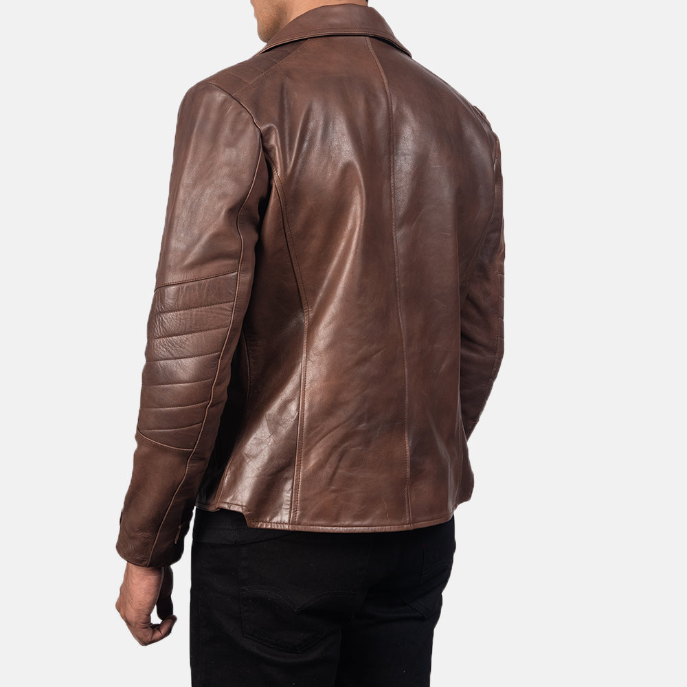 New Raiden Brown Motorcycle Racing Moto Men Biker Leather Jacket