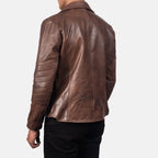 New Raiden Brown Motorcycle Racing Moto Men Biker Leather Jacket