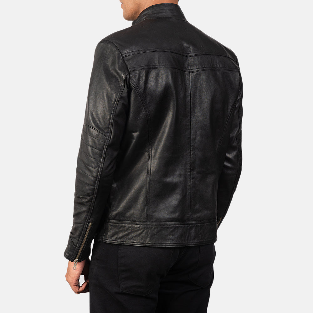 New Men Mack Black Racing Motorbike Riding Leather Biker Jacket