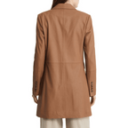 Womens Brown Long Coat Real Leather