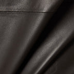 Women's Half-Sleeve Smooth Soft Chocolate Leather Shirt
