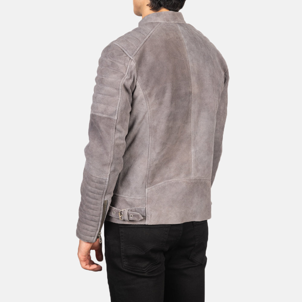 New Damian Grey Motorbike Riding Moto Leather Suede Biker Jacket For Men