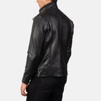 Men Darren Black Motorbike Riding Moto Leather Biker Jacket
