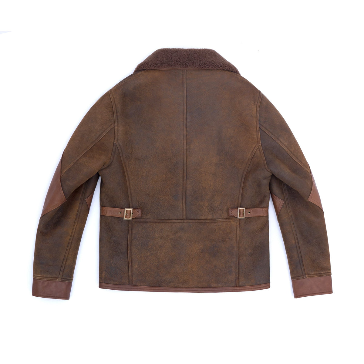 Lambskin Shearling Rancher Biker Jacket Brown