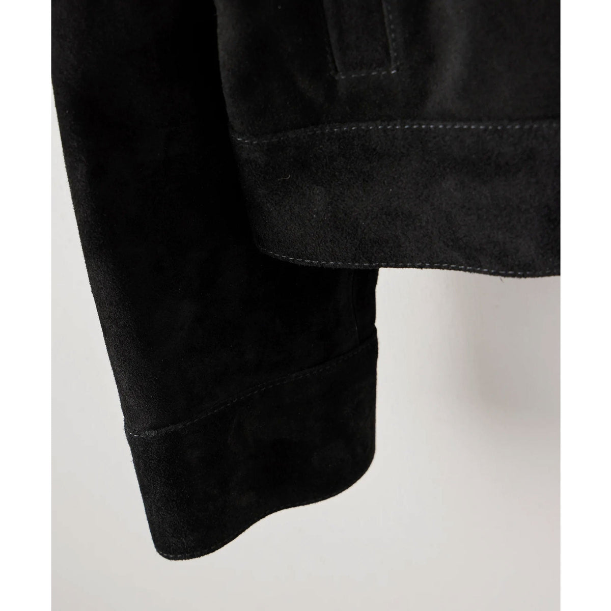 Black Men’s Suede Leather Shirt Jacket - Jeans Style