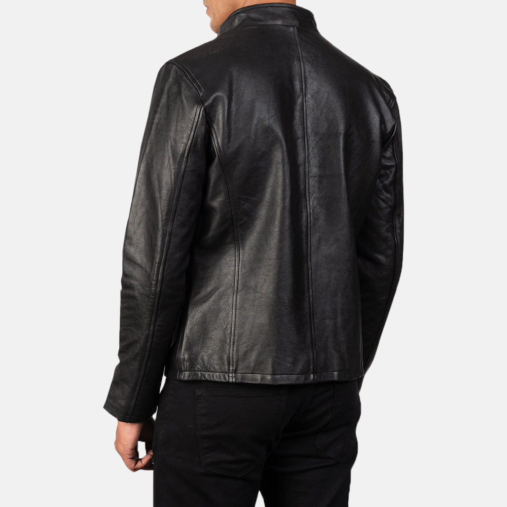 New Alex Black Motorbike Racing Moto Leather Biker Jacket For Men