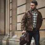 Premium Avanzar Men’s Brown Distressed Real Leather Four Pocket Jacket