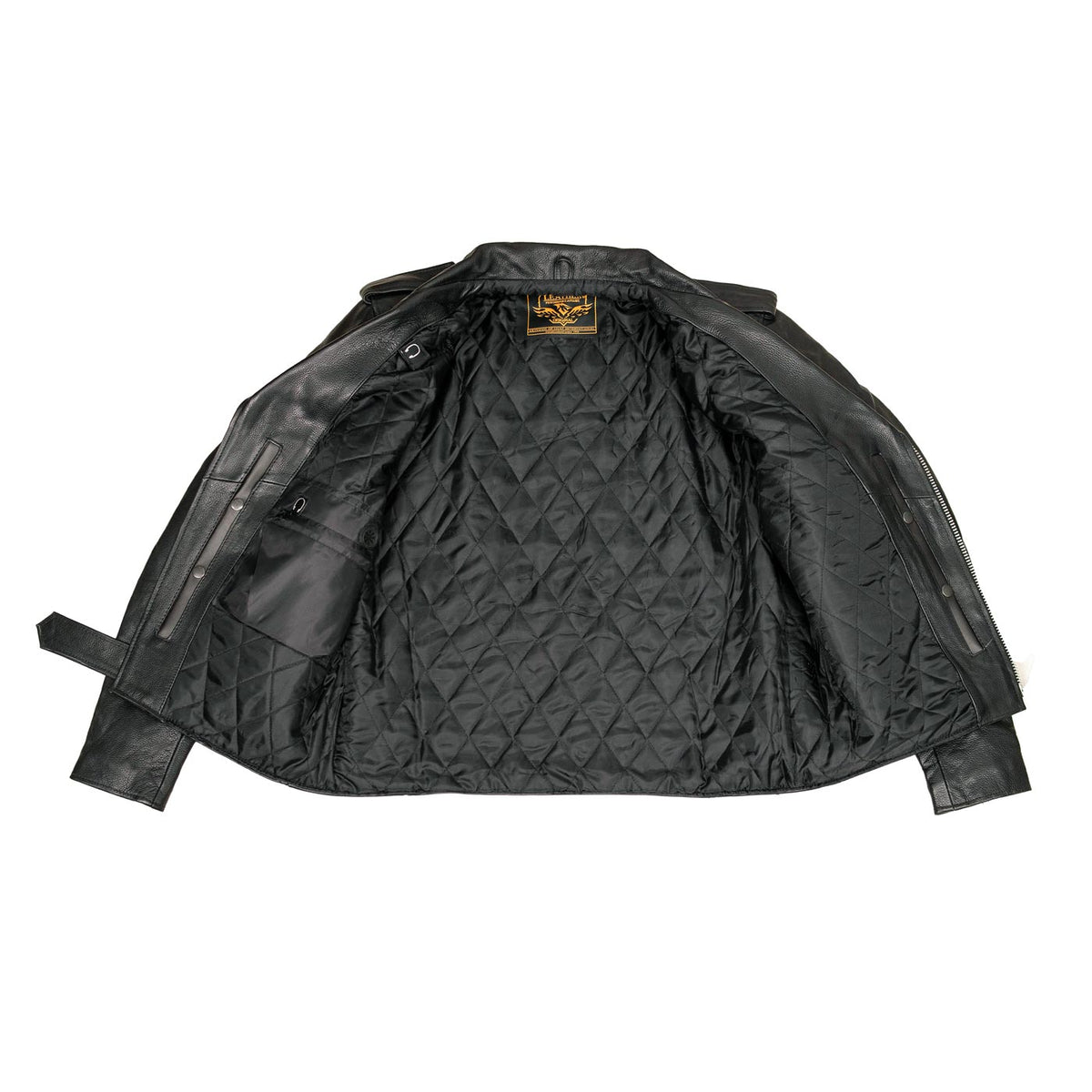 Milwaukee Leather LKM1701 Men's Classic Side Laced Black Motorcycle Premium Leather Jacket with CE Armor Protection