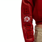 Teyana Taylor Jordan Red Cropped Varsity Jacket